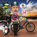 Caricatura de corpo inteiro de aposentadoria com fundo personalizado
