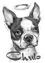 Retrato conmemorativo de mascotas de la foto en estilo acuarela de grafito