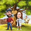 Couple Anniversary Caricature from Photos