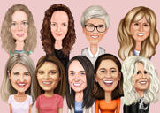 Caricature de groupe de Thanksgiving