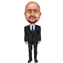 Geschäftsperson Versicherungsmathematiker Cartoon-Porträt im ganzkörperfarbenen Stil von Fotos