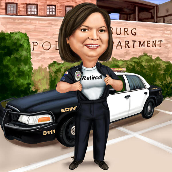 Police Retirement Caricature Gift