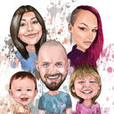 Ritratti di famiglia ad acquerello da foto