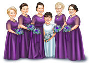 Карикатурный рисунок подружки невесты