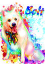 Kohandatud koerte koomiks - pastelne akvarellistiilis kogu keha