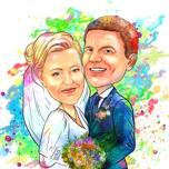 Retrato de pareja en acuarela a partir de fotos