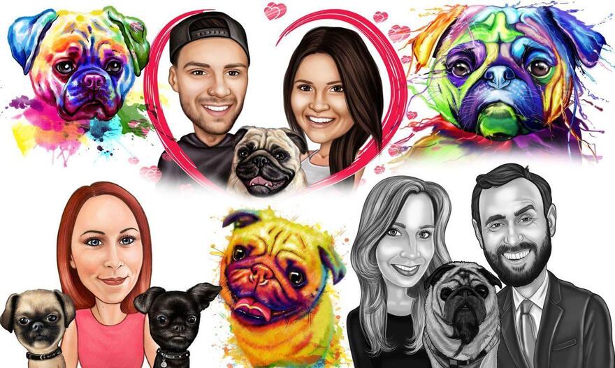 Pug Caricature