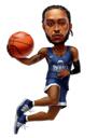 Exaggerated Basketball Player Caricature in Uniform