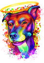 Retrato em aquarela de Staffordshire Bull Terrier