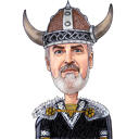 Caricatura de cavaleiro Viking em estilo colorido