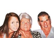 Portrait de famille réaliste en caricature