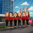Digitaalinen tiimikarikatyyrilahja valokuvasta