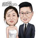 Retrato de caricatura de aniversario de bodas