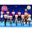 Custom Happy New Year Caricature Holiday Card