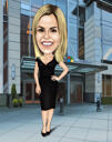 Cartoon Portrait Director Caricature from Photos with Custom Background