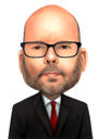 Desenho de desenho animado de retrato de homem de negócios para o dia do chefe a partir de fotos