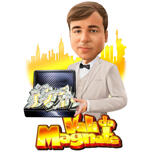 Cartoon Man met Geld