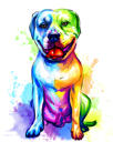 Koko kehon akvarelli Staffordshiren koira