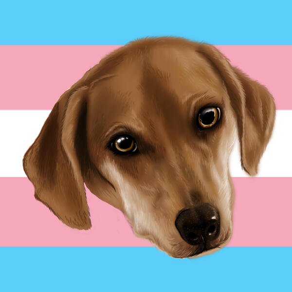 Retrato de desenho animado de animal de estimação com fundo colorido para logotipo da marca Ready Made Pet Shop