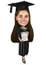 Graduation Gift Caricature in Colored Style
