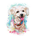 Bichon-hondportret in aquarelpastelstijl