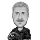 Head and Shoulders Firefighter Caricature