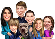 Custom Group with Dog Caricature