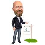 Nekustamā īpašuma aģenta pielāgots biznesa multfilmas logotips