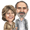 Renkli Ebeveyn Karikatür Portre Hediyesi