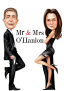 Indian+Bollywood+Couple+Drawing+Caricature+from+Photos+with+Custom+Background