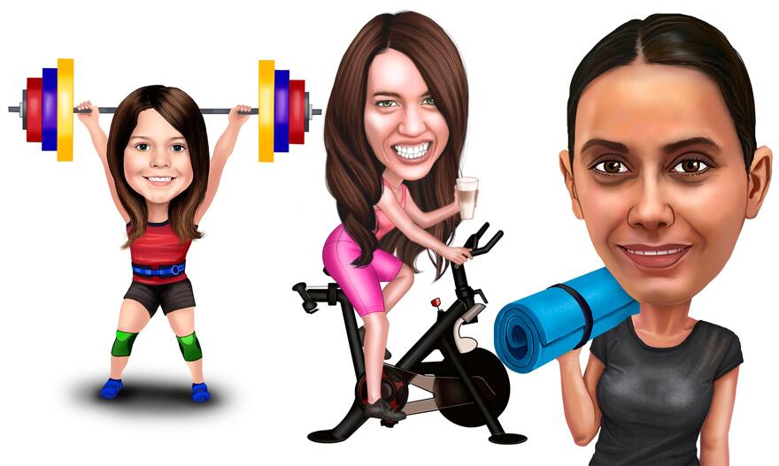 Fitness-Karikatur