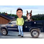 Van Truck Driver Caricature from Photos