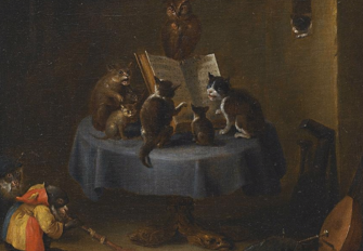 7. "Kattens konsert" av David Teniers II-0