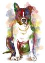 Mukautettu koiran sarjakuva - pastellivärinen vesiväri koko vartalo
