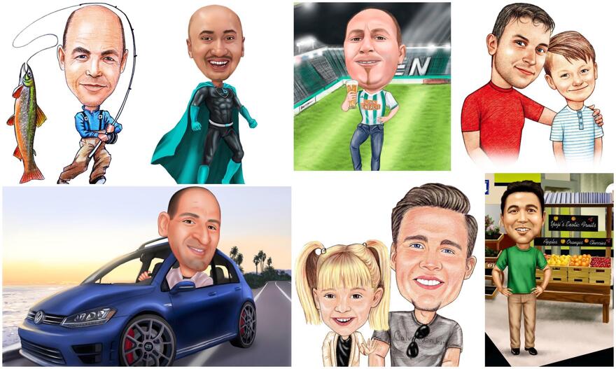 Father&#039;s Day Caricatures