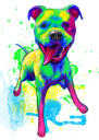 Full Body Watercolor Staffordshire Dog