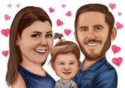 Paar mit Kind Liebe Cartoon Karikatur