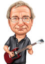 Grandfather Cartoon Drawing in Colored Style from Photo