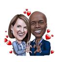 Valentijnsdagcadeau: karikatuur van handen met hartjes