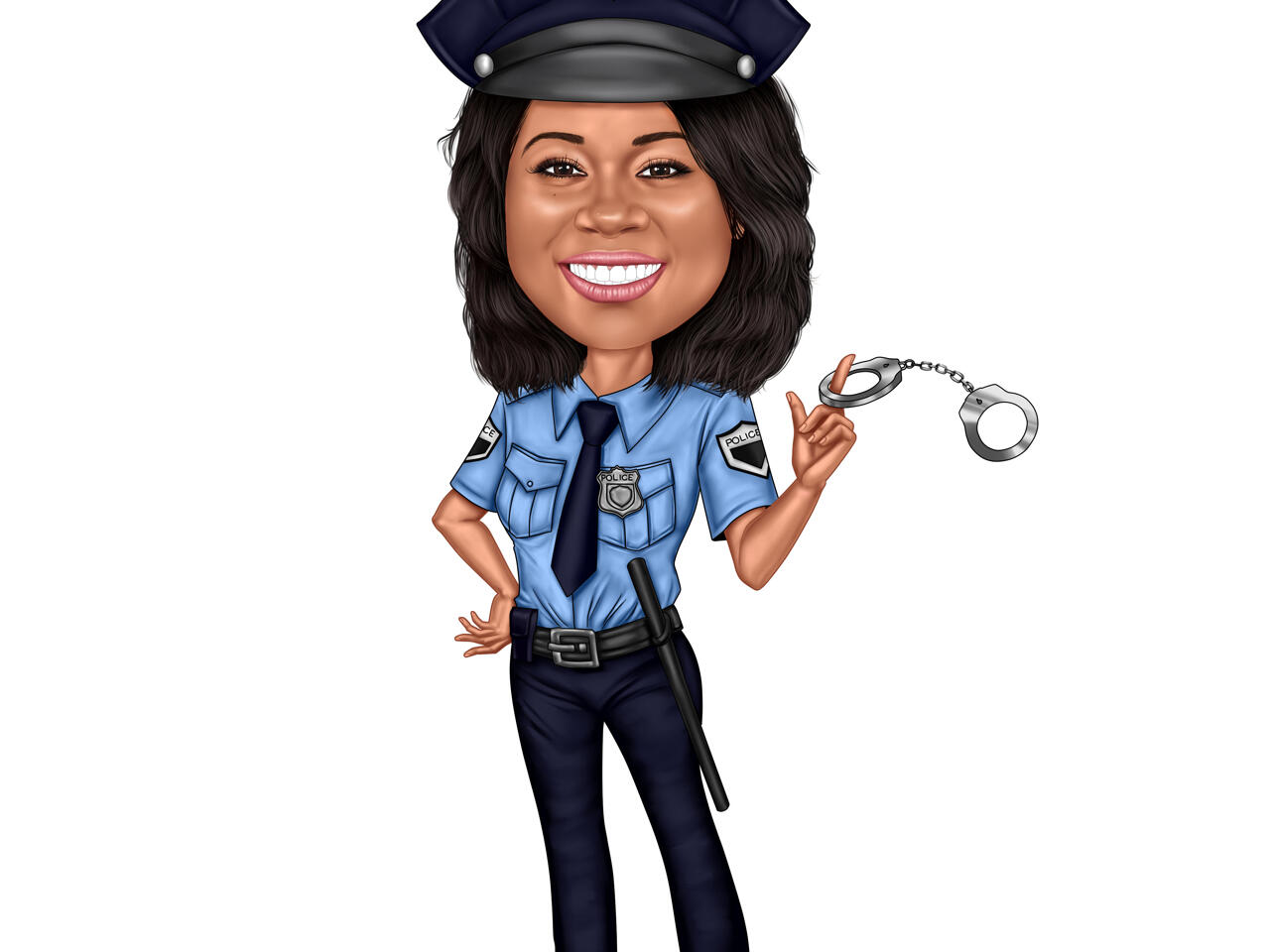 Üniformalı Kadın Polis Çizimi