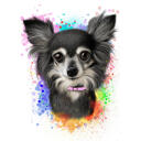 Retrato de acuarela de Chihuahua de fotos en estilo artístico