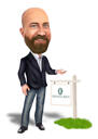 Fastighetsmäklare presentkarikatyr
