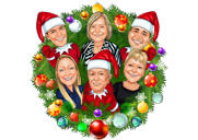 Caricature de Noël d'entreprise personnalisée à partir de photos d'employés