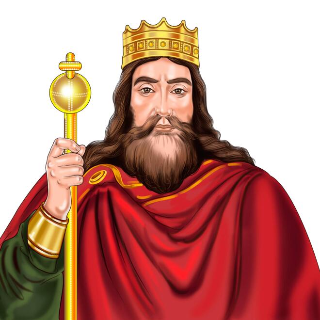 Ritratto del re in stile colore tratto dalle foto