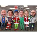 Custom Happy New Year Caricature Holiday Card