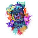 Aquarell Airedale Terrier Porträt von Fotos