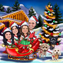 Corporate Christmas Caricature from Photo