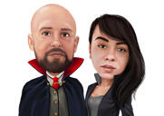 Caricatura personalizada de casal para Halloween