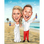 Happy Wedding Anniversary Caricature from Photos