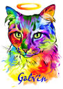 Watercolor Halo Cat Memorial